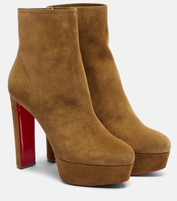 Christian Louboutin Shoes - Christian Louboutin Loo Booty 130 Bronzo Brown Platform Heel Ankle Boot 38.5